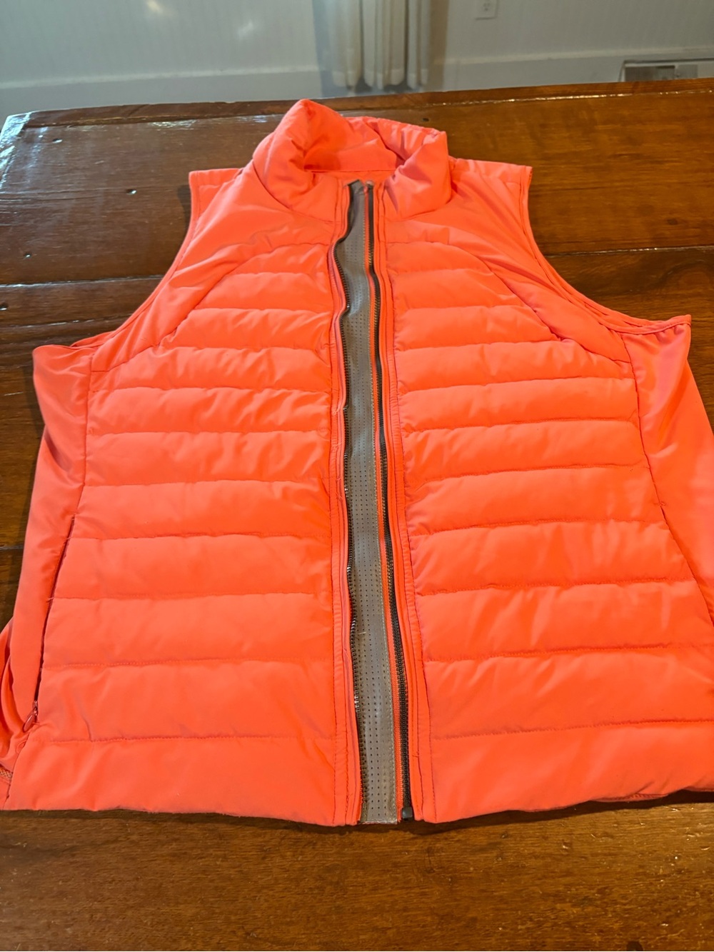 Tangerine Neon Coral Quilted Puffer Vest